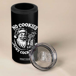 Funny Santa Christmas In July 4 in 1 Can Cooler Tumbler No Cookies Just Cocktails Summer Xmas TS10 Print Your Wear