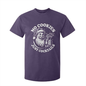 Funny Santa Christmas In July T Shirt For Kid No Cookies Just Cocktails Summer Xmas TS10 Purple Print Your Wear