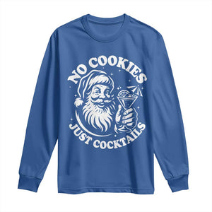 Funny Santa Christmas In July Long Sleeve Shirt No Cookies Just Cocktails Summer Xmas TS10 Royal Blue Print Your Wear