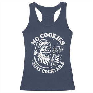 Funny Santa Christmas In July Racerback Tank Top No Cookies Just Cocktails Summer Xmas TS10 Navy Print Your Wear