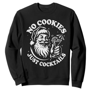 Funny Santa Christmas In July Sweatshirt No Cookies Just Cocktails Summer Xmas TS10 Black Print Your Wear
