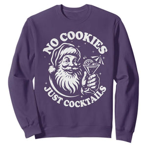 Funny Santa Christmas In July Sweatshirt No Cookies Just Cocktails Summer Xmas TS10 Purple Print Your Wear