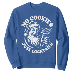 Funny Santa Christmas In July Sweatshirt No Cookies Just Cocktails Summer Xmas TS10 Royal Blue Print Your Wear