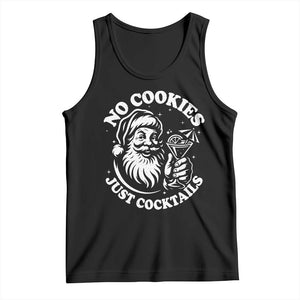 Funny Santa Christmas In July Tank Top No Cookies Just Cocktails Summer Xmas TS10 Black Print Your Wear