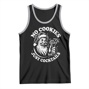 Funny Santa Christmas In July Tank Top No Cookies Just Cocktails Summer Xmas TS10 Black Athletic Heather Print Your Wear