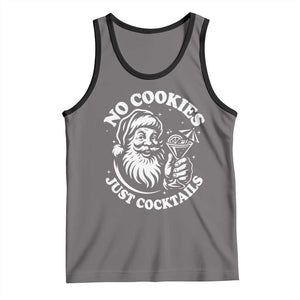 Funny Santa Christmas In July Tank Top No Cookies Just Cocktails Summer Xmas TS10 Deep Heather Black Print Your Wear