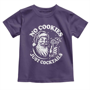 Funny Santa Christmas In July Toddler T Shirt No Cookies Just Cocktails Summer Xmas TS10 Purple Print Your Wear