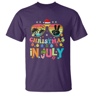 Sunglasses Beach Christmas in July T Shirt Santa Summer Xmas TS10 Purple Print Your Wear
