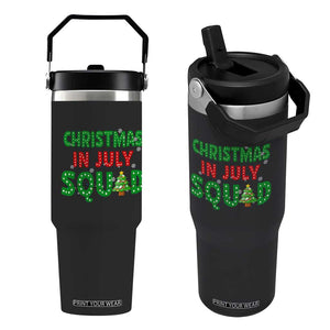 Christmas In July Squad Flip Straw Tumbler Funny Summer Xmas TS10 One Size: 30 oz Black Print Your Wear