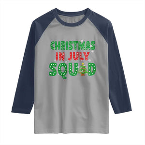 Christmas In July Squad Raglan Shirt Funny Summer Xmas TS10 Sport Gray Navy Print Your Wear