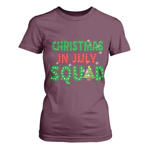 Christmas In July Squad T Shirt For Women Funny Summer Xmas TS10 Maroon Print Your Wear
