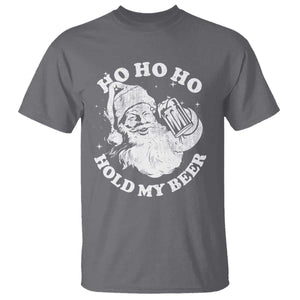 Santa Ho Ho Hold My Beer T Shirt Funny Christmas In July Summer Xmas TS10 Charcoal Print Your Wear