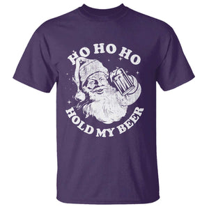 Santa Ho Ho Hold My Beer T Shirt Funny Christmas In July Summer Xmas TS10 Purple Print Your Wear