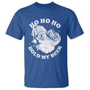 Santa Ho Ho Hold My Beer T Shirt Funny Christmas In July Summer Xmas TS10 Royal Blue Print Your Wear