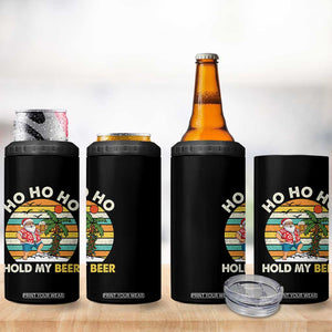 Christmas In July Santa Ho Ho Hold My Beer 4 in 1 Can Cooler Tumbler Summer Beach Hawaii Santa USA Flag TS10 Print Your Wear