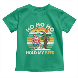 Christmas In July Santa Ho Ho Hold My Beer Toddler T Shirt Summer Beach Hawaii Santa USA Flag TS10 Irish Green Print Your Wear