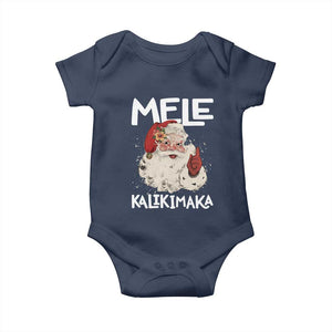 Mele Kalikimaka Baby Onesie Hawaii Christmas Party Santa TS10 Navy Print Your Wear