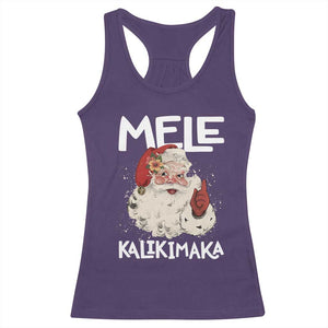 Mele Kalikimaka Racerback Tank Top Hawaii Christmas Party Santa TS10 Purple Print Your Wear