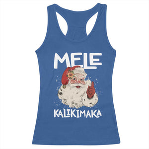 Mele Kalikimaka Racerback Tank Top Hawaii Christmas Party Santa TS10 Royal Blue Print Your Wear