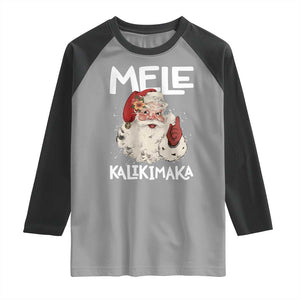 Mele Kalikimaka Raglan Shirt Hawaii Christmas Party Santa TS10 Sport Gray Black Print Your Wear