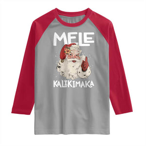 Mele Kalikimaka Raglan Shirt Hawaii Christmas Party Santa TS10 Sport Gray Red Print Your Wear