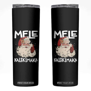 Mele Kalikimaka Skinny Tumbler Hawaii Christmas Party Santa TS10 Black Print Your Wear