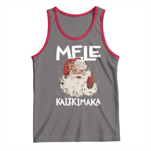 Mele Kalikimaka Tank Top Hawaii Christmas Party Santa TS10 Deep Heather Red Print Your Wear