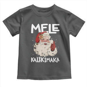 Mele Kalikimaka Toddler T Shirt Hawaii Christmas Party Santa TS10 Dark Heather Print Your Wear