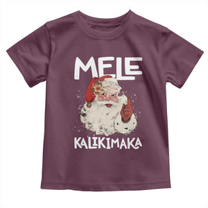 Mele Kalikimaka Toddler T Shirt Hawaii Christmas Party Santa TS10 Maroon Print Your Wear