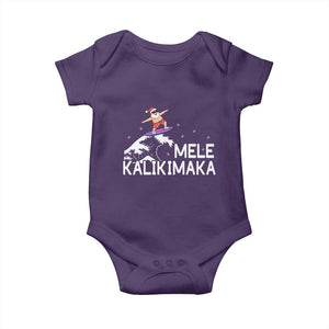 Christmas In July Surfing Santa Baby Onesie Mele Kalikimaka Summer Beach Hawaii TS10 Purple Print Your Wear