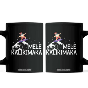 Christmas In July Surfing Santa Coffee Mug Mele Kalikimaka Summer Beach Hawaii TS10 Black Print Your Wear