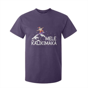 Christmas In July Surfing Santa T Shirt For Kid Mele Kalikimaka Summer Beach Hawaii TS10 Purple Print Your Wear