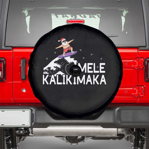 Christmas In July Surfing Santa Spare Tire Cover Mele Kalikimaka Summer Beach Hawaii TS10 Black Print Your Wear