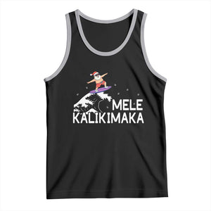 Christmas In July Surfing Santa Tank Top Mele Kalikimaka Summer Beach Hawaii TS10 Black Athletic Heather Print Your Wear