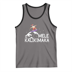 Christmas In July Surfing Santa Tank Top Mele Kalikimaka Summer Beach Hawaii TS10 Deep Heather Black Print Your Wear