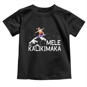 Christmas In July Surfing Santa Toddler T Shirt Mele Kalikimaka Summer Beach Hawaii TS10 Black Print Your Wear