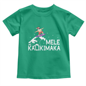 Christmas In July Surfing Santa Toddler T Shirt Mele Kalikimaka Summer Beach Hawaii TS10 Irish Green Print Your Wear