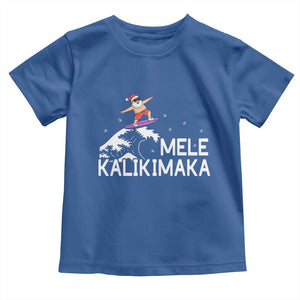 Christmas In July Surfing Santa Toddler T Shirt Mele Kalikimaka Summer Beach Hawaii TS10 Royal Blue Print Your Wear