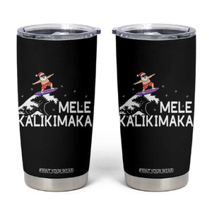 Christmas In July Surfing Santa Tumbler Cup Mele Kalikimaka Summer Beach Hawaii TS10 Black Print Your Wear