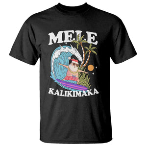 Mele Kalikimaka Hawaii Christmas Surfing Santa T Shirt Summer Beach Hawaii Xmas In July TS10 Black Print Your Wear