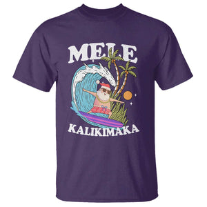 Mele Kalikimaka Hawaii Christmas Surfing Santa T Shirt Summer Beach Hawaii Xmas In July TS10 Purple Print Your Wear