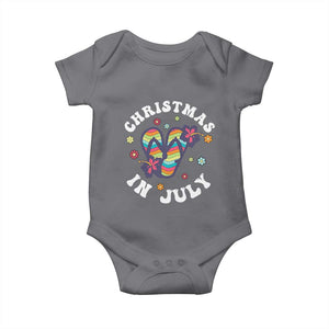 Christmas In July Summer Beach Baby Onesie Hawaii Flip Flops Hibiscus TS10 Charcoal Print Your Wear