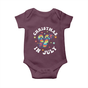 Christmas In July Summer Beach Baby Onesie Hawaii Flip Flops Hibiscus TS10 Maroon Print Your Wear