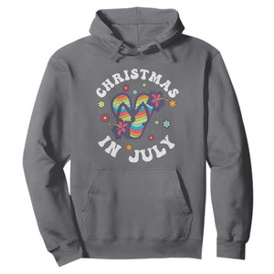 Christmas In July Summer Beach Hoodie Hawaii Flip Flops Hibiscus TS10 Charcoal Print Your Wear