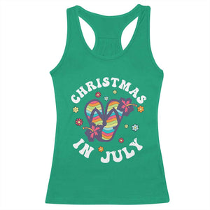 Christmas In July Summer Beach Racerback Tank Top Hawaii Flip Flops Hibiscus TS10 Irish Green Print Your Wear