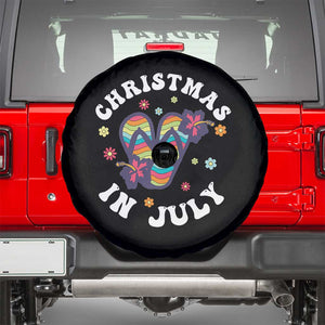 Christmas In July Summer Beach Spare Tire Cover Hawaii Flip Flops Hibiscus TS10 Black Print Your Wear