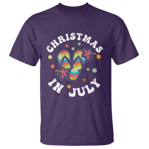 Christmas In July Summer Beach T Shirt Hawaii Flip Flops Hibiscus TS10 Purple Print Your Wear