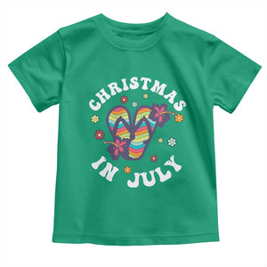 Christmas In July Summer Beach Toddler T Shirt Hawaii Flip Flops Hibiscus TS10 Irish Green Print Your Wear
