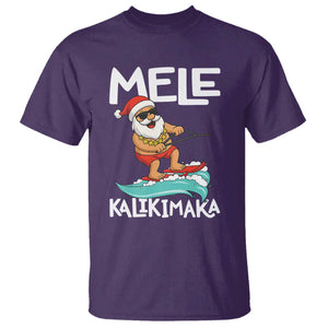 Mele Kalikimaka T Shirt Santa Water Skiing Summer Beach Hawaiian Christmas In July TS10 Purple Print Your Wear
