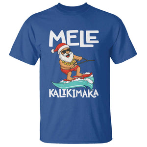 Mele Kalikimaka T Shirt Santa Water Skiing Summer Beach Hawaiian Christmas In July TS10 Royal Blue Print Your Wear